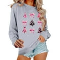thumbnail image 7 of Aboser Women's Christmas Sweatshirt Fashion Pink Xmas Tree Graphic Shirts Crew Neck Long Sleeve Pullovers Loose Casual Holiday Tops Winter Party Top Gift Gray XXL, 7 of 7
