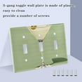 thumbnail image 3 of Yayeee Toggle Light Switch Wall Plate 2-Gang 4.56"x4.48" Decorative Outlet Cover, Light Green Martini, 3 of 7