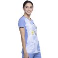 thumbnail image 3 of Tooniforms Women Scrubs Top, Shaped V-Neck, Plus Size, TF721, 2XL, Kiss The Sky, 3 of 7