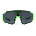 thumbnail image 1 of Mens Oversize Trendy Futuristic Wrap Half Rim Sport Plastic Sunglasses Green Black, 1 of 4