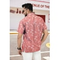 thumbnail image 4 of HAPPY BAY Men's Hawaiian Shirts Short Sleeve Button Down Shirt Mens Casual Shirts Holiday Tropical Beach Summer Party Shirts for Men Funny XL Pink, Palm Tree, 4 of 5