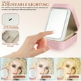 thumbnail image 2 of Toyandona Makeup Box with Mirror Pink Foldable Vanity Lighted Mirror for Travel and Storage, 2 of 8