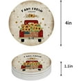 thumbnail image 1 of ZHANZZK Sunflowers Red Car Vintage Farm Fresh Set of 4 Round Coaster for Drinks, Absorbent Ceramic Stone Coasters Cup Mat with Cork Base for Home Kitchen Room Coffee Table Bar Decor, 1 of 6