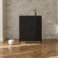 thumbnail image 4 of RealRooms Shadwick 2 Door Metal Locker Style Accent Storage Cabinet, Black, 4 of 9