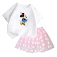 thumbnail image 4 of Conjunto de 2 piezas de camiseta de algodón para niños de Mickey de Disney, falda tutú de princesa de ballet esponjosa, falda de encaje para fiesta de cumpleaños de niña, 4 of 5