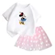 thumbnail image 4 of Conjunto de 2 piezas de camiseta de algodón para niños de Mickey de Disney, falda tutú de princesa de ballet esponjosa, falda de encaje para fiesta de cumpleaños de niña, 4 of 5