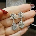 thumbnail image 3 of Gems Jewels 925 Sterling Silver 2Ct Pear Cut White Diamond Drop Dangle Earring's For Women's 14K White Gold Plated, 3 of 3