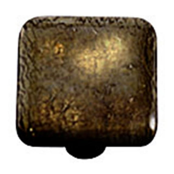Hot Knobs HK4004-KA Metallic Gold Irid Square Glass Cabinet Knob - Aluminum Post