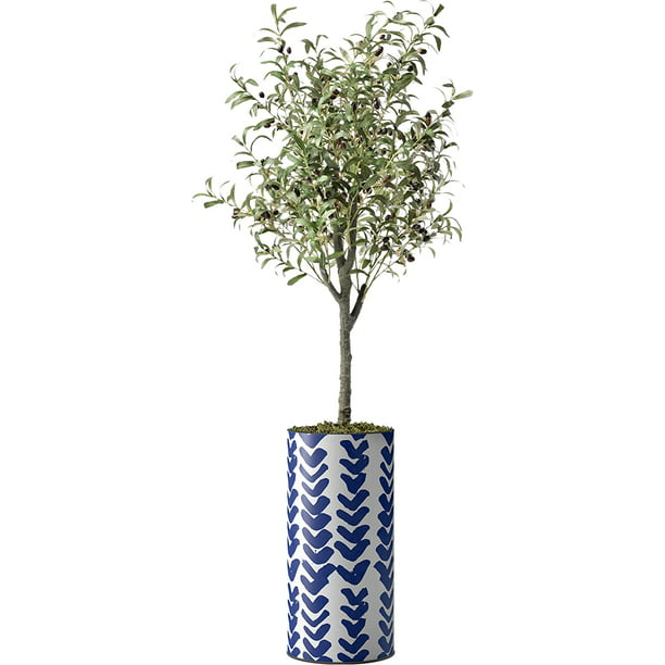 Modern Pattern Planter- Faux Olive Tree