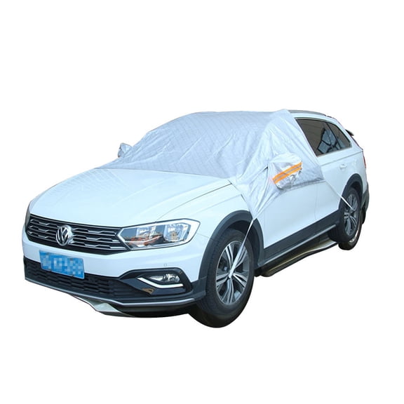 UKCOCO Durable Plated Silver Car Windshield Cover Sun Shade Protector with Clips and Double Flaps