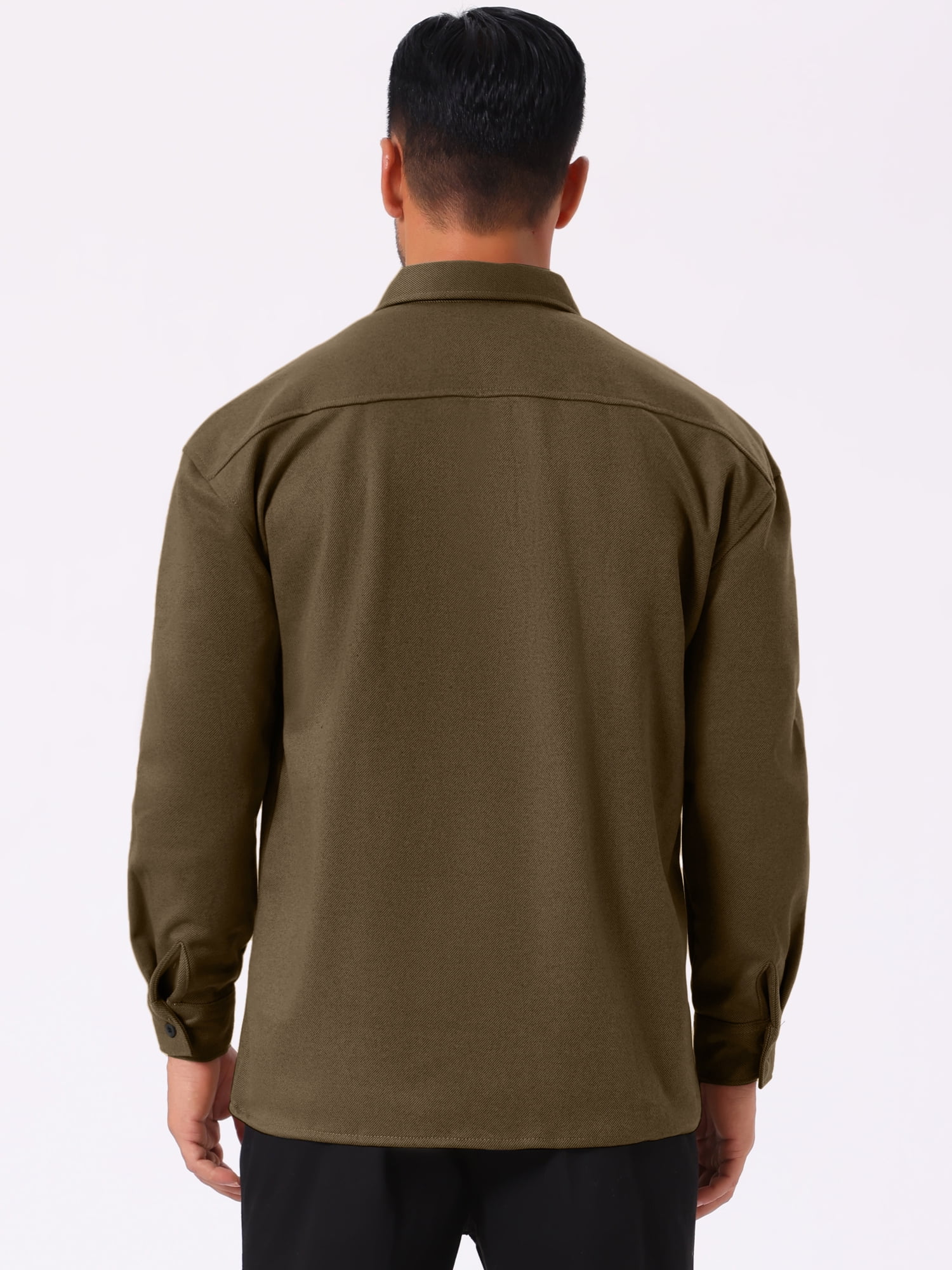 DARING DIVA Long Sleeve Button Solid Color Casual Work Jacket L Brown