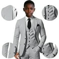 thumbnail image 3 of Lycody Boys Elegant Single Breasted Suit for Wedding 3 Piece Slim Fit Suits for Boys Suits for Summer Beach Wedding Homecoming Graduate Party Prom, 3 of 7