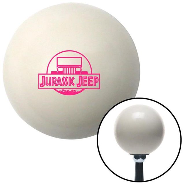 Pink Jurassic Jeep Ivory Shift Knob with M16 x 1.5 Insert Shifter Auto Manual Brody
