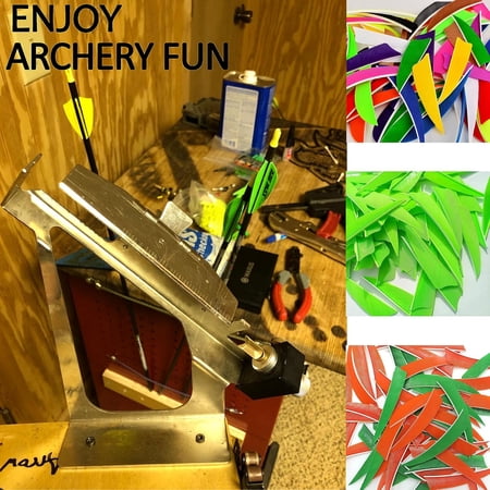 Arrow Fletching Jig Adjustable Arrow Fletching Tool DIY Feather Stick Tool with Arrow Fletching Removal Tool & Glue 3 4 6 Real Feather&Rubber Vanes Arrow Fletcher Archery Arrow Accessory$$Other