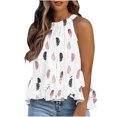 thumbnail image 2 of SMihono Hauts pour Femmes Débardeur Décontracté Sans Manches Imprimé Col Rond Blouse à Volants Crop Top pour Femmes Hauts d'Été pour Femmes, 2 of 5