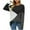 Black, variant on Herrnalise Women's Knitted Crop Tops Long Sleeved Round-neck Patchwork Color Sweater Casual Pullover Top Pullover Jumper Sweaters