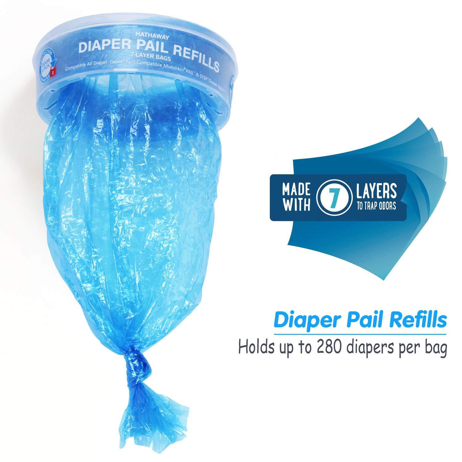 Diaper Pail Refills Compatible Genie Diaper Pail,4-6 Months Supply,1120 Count Pack of 4 
