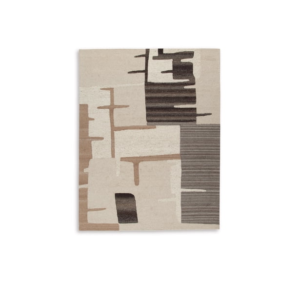 Signature Design by Ashley Kencher 8' x 10' Area Rug, Beige Brown Abstract