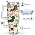 thumbnail image 3 of Personalized Dog Lover Gift Idea - 40oz Insulated Tumbler with Straw for Women - Non-Slip Handle Coffee Travel Cup, 3 of 7