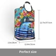 thumbnail image 3 of KLL Floral Truck Welcome Laundry Hamper,Large Canvas Fabric Lightweight Storage Basket Toy Organizer Dirty Clothes Collapsible Waterproof, 3 of 6