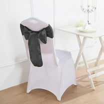 BalsaCircle 50 Black Satin Chair Sashes Bows Ties Wedding Decorations Party Chair Covers Banquet