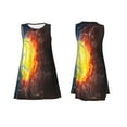 thumbnail image 7 of Naloa Tennis Ball On Fire And Water Print Women's Summer Spring Casual Beach Sundress,Vacation Sleeveless Tank Crewneck Loose Dresses, 7 of 7