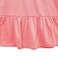 thumbnail image 5 of LLYwey Girls Capris Outfits, Toddler Girls 2 Piece Sets, Kids Casual Loose Round Neck Short Sleeve Ruffle Tops and Pull on Elastic Waist Cropped Pants with Bow Two Piece Outfits Sets, , Pinks, 4T, 5 of 9