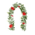 thumbnail image 2 of HomeKingdee Christmas Garland, Realistic Soft Thick Green Faux Cedar Pine Garland with Red Berries Cypress Berry Garland for Crafting, Home Fireplace Wall Decoration, 2 of 6