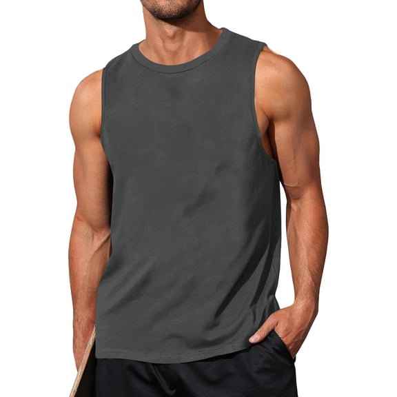 Mens Workout Tank Tops Sleeveless Muscle Cut Off Shirt Athletic Gym T Shirts, 2XL