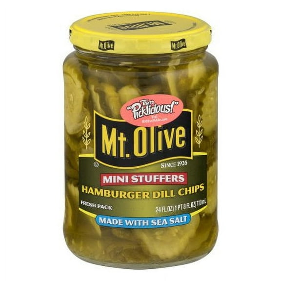 Mt. Olive Mini Stuffers Hamburger Dill Chips Jar (Pack of 2)