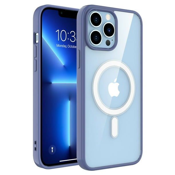 MagSafe Charging iPhone 13 Pro Max Case (Blue) Hybrid Slim Fit Heavy Duty Hard Back