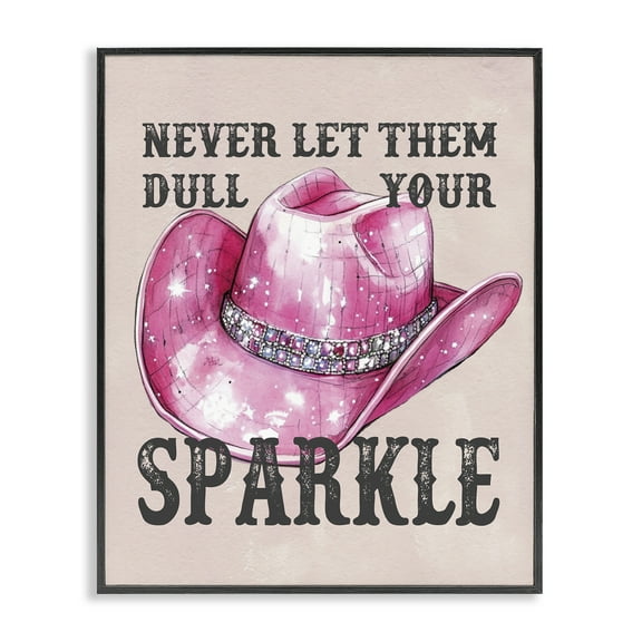 Stupell Industries Never Let Them Dull Your Sparkle Fashion Painting Black Framed Art Print Wall Art, 11 x 14