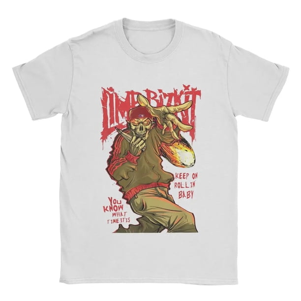 Camisetas de banda Limp Bizkit ropa de calle versátil de ocio de algodón de manga corta camisetas informales divertidas con estampado Harajuku para hombres y mujeres camisetas Unisex