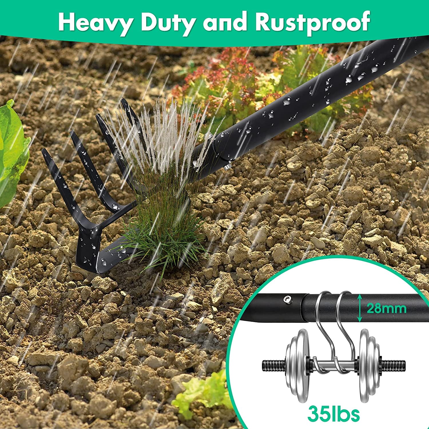 Yeyebest Stirrup Hoe and Cultivator with 73 inches Adjustable Handle for Weeding,Digging, Loosening Soil, Metal Garden Hula Hoe