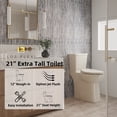 thumbnail image 2 of Los Flexi 21 Inch Extra Tall Toilet for Seniors, Bone Toilet Two Piece With Skirted Design, Powerful Siphon Jet, 1.1/1.28 GPF Dual Flush, Soft-Close Seat and Quick Install, 12'' Rough-In, 2 of 13