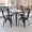 Black, variant on Emma + Oliver Commercial Grade 35.5" Square Silver Metal Indoor-Outdoor Table