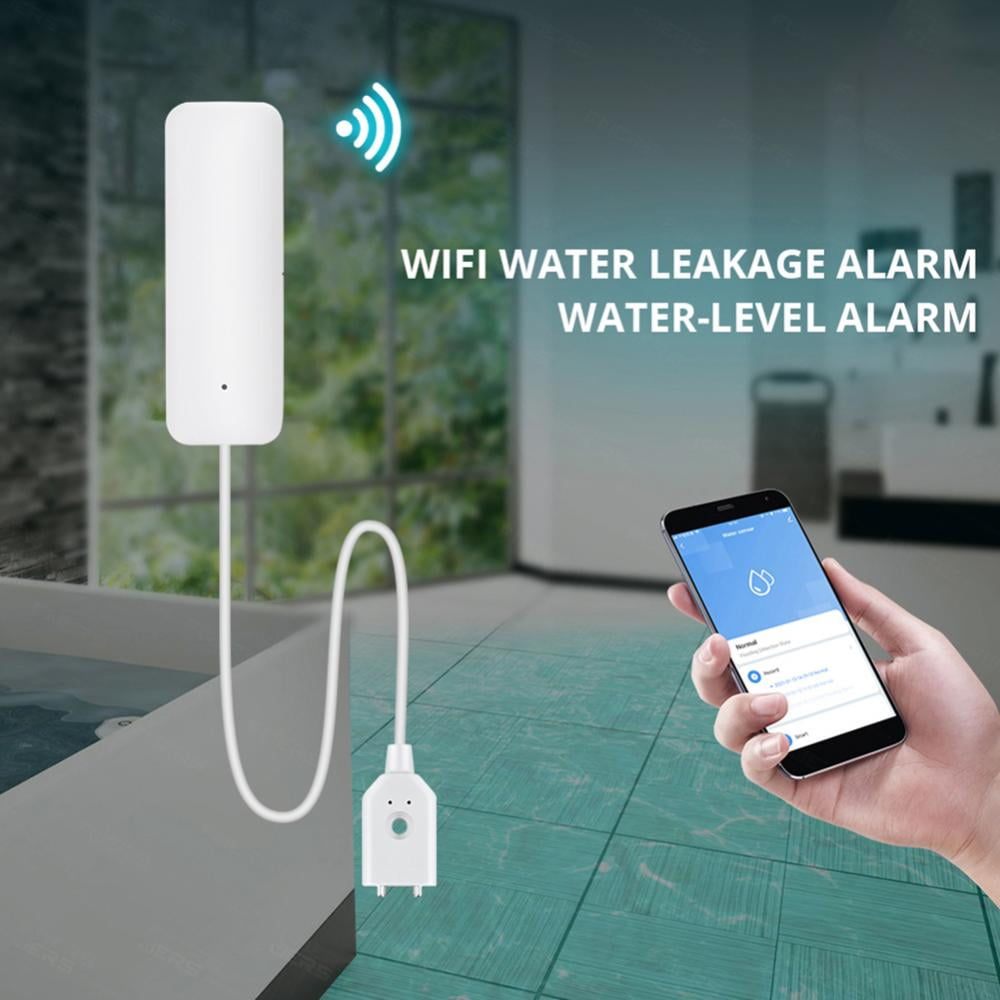 WiFi Water Sensor Alarm, Smart Water Leak Detector, Tuya APP Free