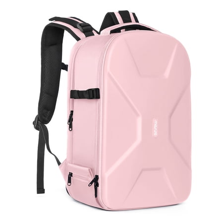 Mosiso Camera Backpack for Canon/Nikon/Sony/DJI Mavic Drone  DSLR/SLR/Mirrorless Photography Camera Bag Waterproof Hardshell Protective Case with Tripod Holder&Laptop Compartment  Pink