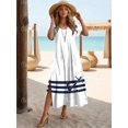 thumbnail image 2 of Nuevos vestidos de vacaciones para mujer, elegantes vestidos midi con estampado de ancla, vestidos femeninos de manga corta, ropa oversize de moda, verano 2024, 2 of 5