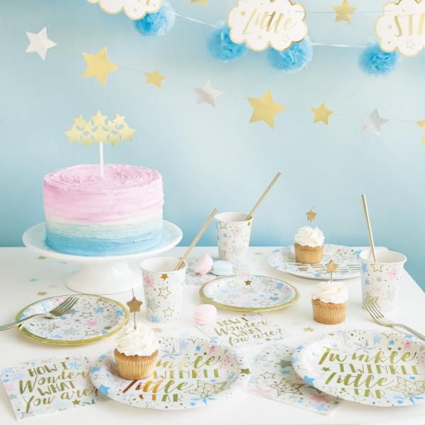 Twinkle Twinkle Little Star 9" Plates, 8CT, Disposable plates measure 21.9CM