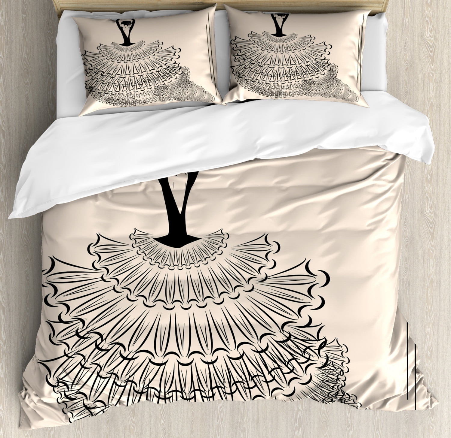 Spanish Duvet Cover Set King Size, Back View of A Flamenco Performer