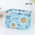 thumbnail image 2 of Foldable Canvas Cartoon Storage Box, Canvas Storage Basket Bins, Clothes Storage Box, Storage Box Kids, 4 PCS/SET with Cute Print Snack Container with Handles Household, 2 of 8