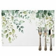 thumbnail image 2 of Sage Green Floral Placemat of 1 PC, Watercolor Eucalyptus Leaf Boho Botanical Table Mats Washable Heat-Resistant Non-Slip Place Mats for Kitchen Dinner Table Indoor Outdoor Decor,13x19 Inch, 2 of 9