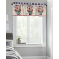 thumbnail image 6 of 4th of July Window Valances Curtain,Flower American Flag Rod Pocket Kitchen Valance,Daisy Fireworks Stars Window Curtain Treatment,Vintage Linen Short Topper Curtains for Bathroom 54x18in, 6 of 6