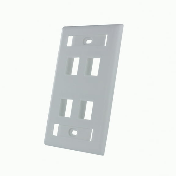 NavePoint Keystone Wall Plate White 4-Port