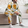 thumbnail image 7 of Naloa Sunny Yellow SunFlower Men’s Pajamas Set - Long Sleeve Button Down Sleep Shirt and Pajama Bottoms Sleepwear Set-Large, 7 of 7