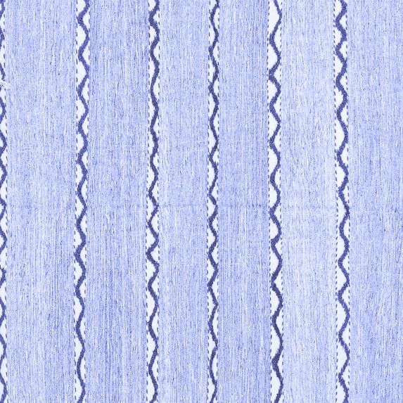 Ahgly Company Machine Washable Indoor Square Solid Blue Modern Area Rugs, 3' Square