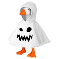 thumbnail image 2 of 7 inch Mini Desk Goose Outfits, Ghost Hooded Cape Porch Goose Outfits with Cute Face Print, for Halloween Birthdays Holiday Gift Home Decor (JaggedMaw Desk Goose), 2 of 4