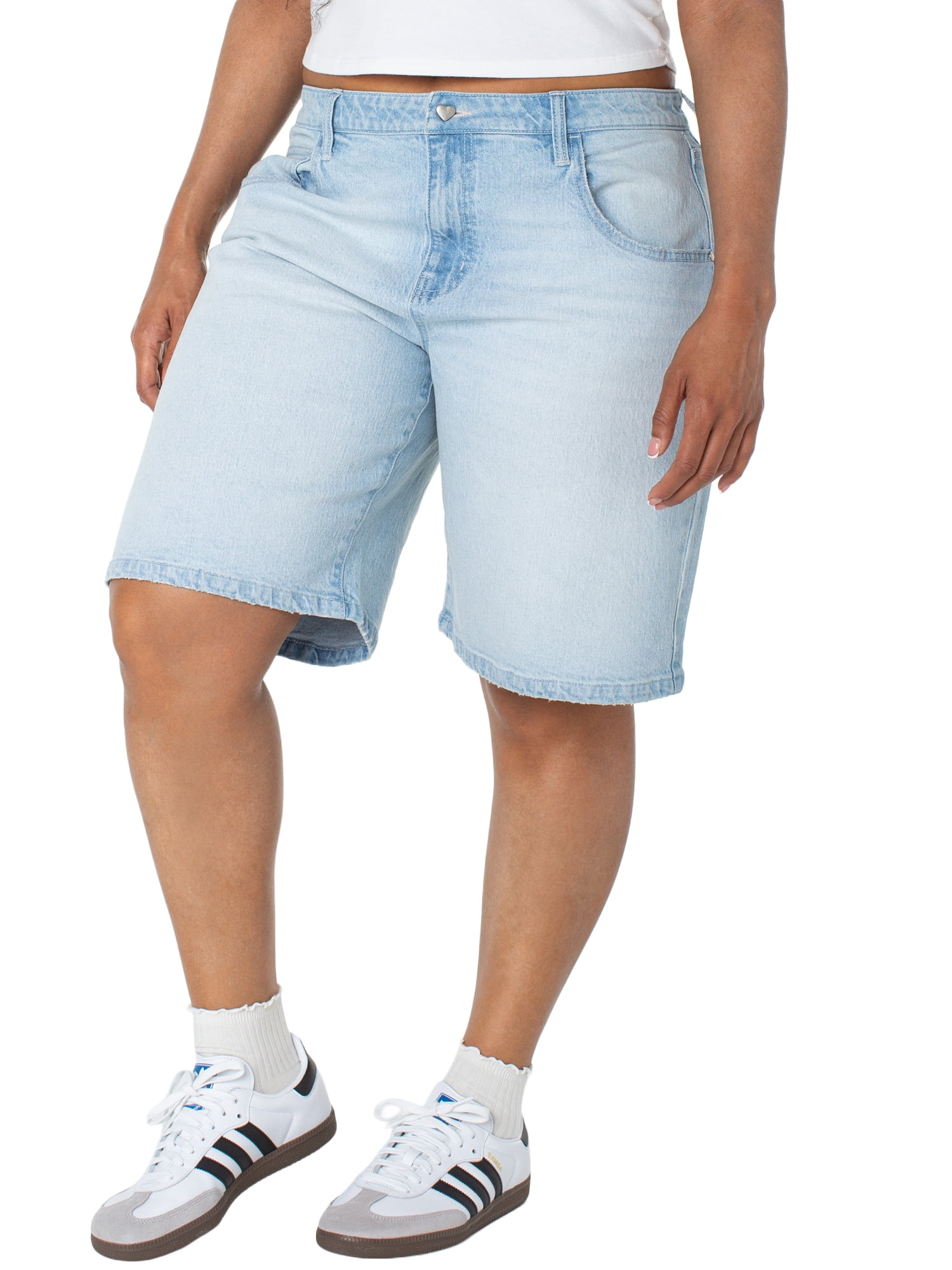 Celebrity Pink Women's and Women's Plus Relaxed Denim Jorts, Sizes XS-4X