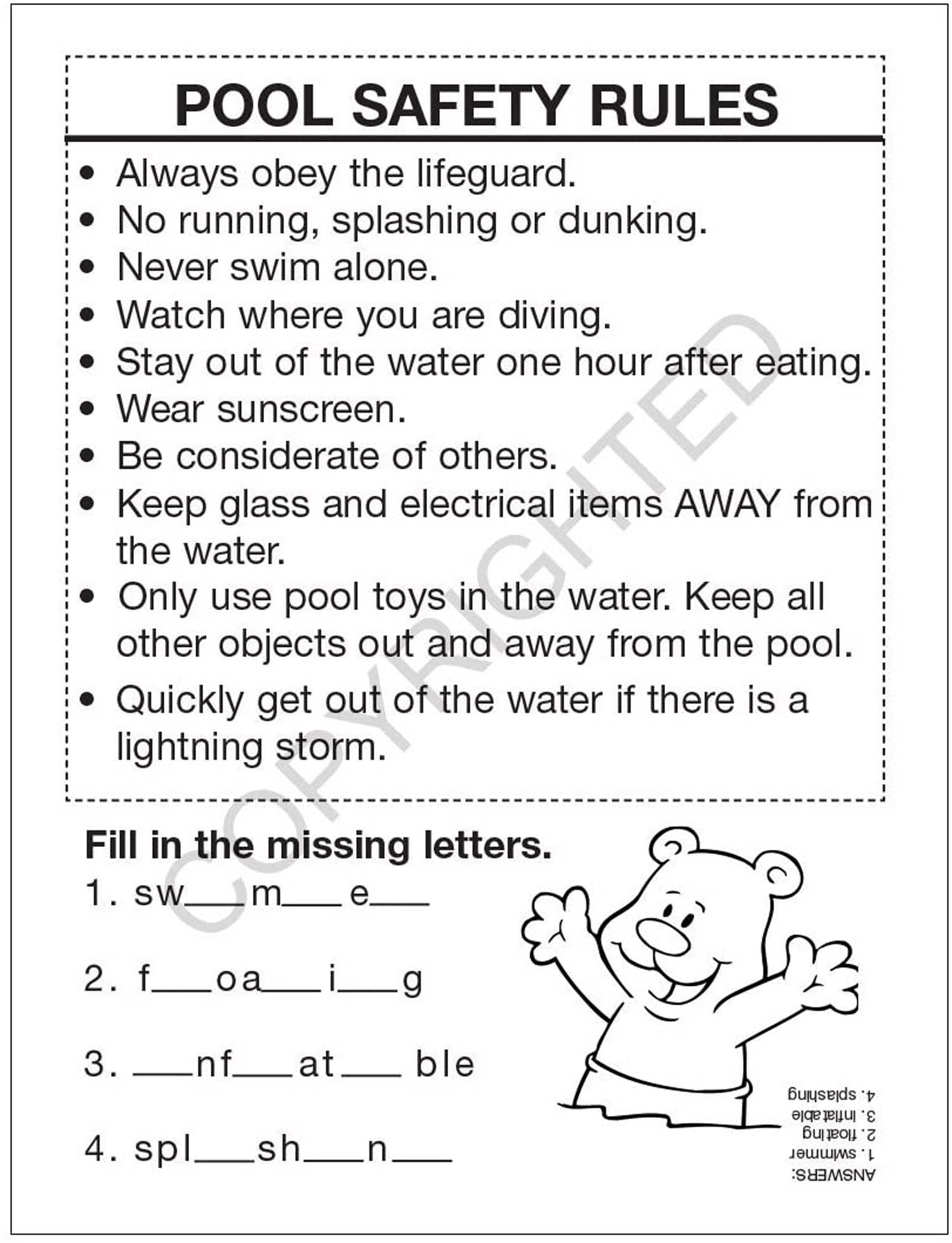 25 Pack - Pool Safety Kid's Coloring & Activity Books